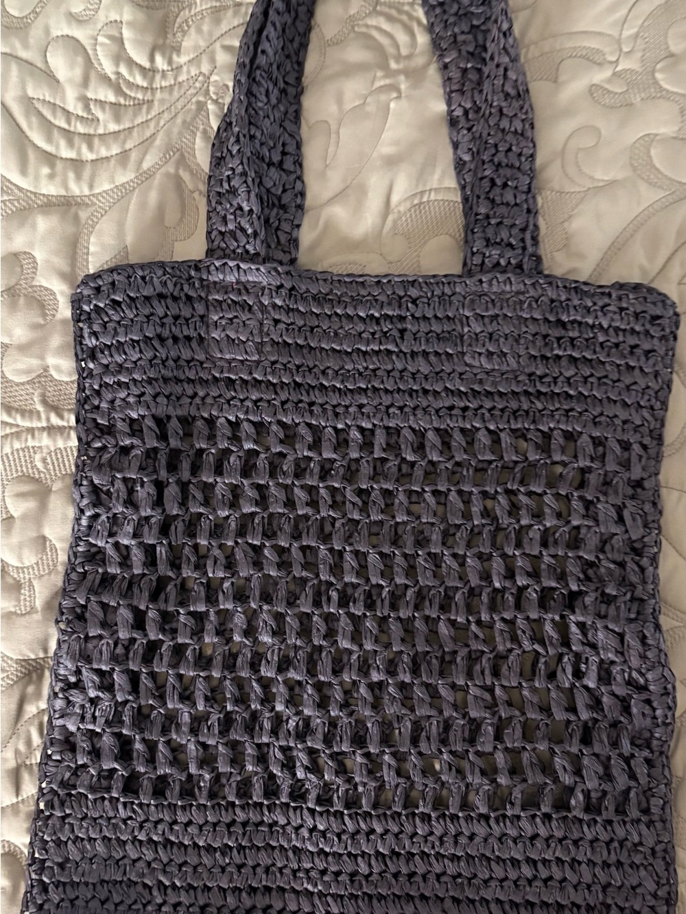 Old Navy Straw-Paper Crochet Tote/Bag
